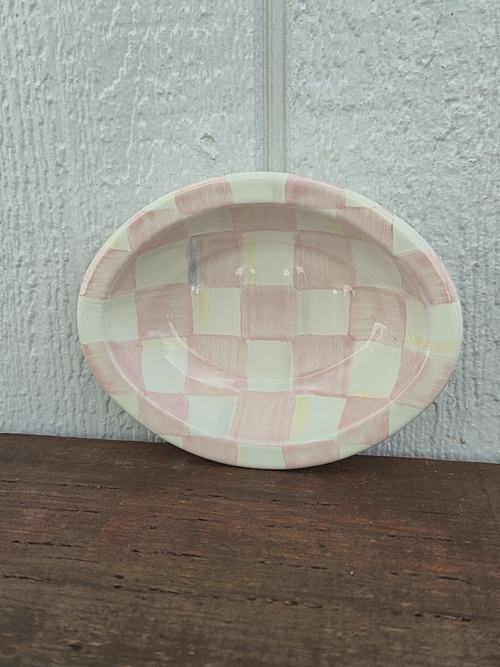 MacKenzie-Childs Rosy Check Soap Dish - Picture 3 of 10